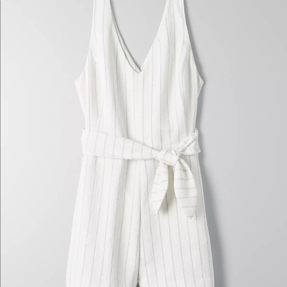 Aritzia Wilfred Stripe Écoulement Romper Size 8 - Picture 6 of 6